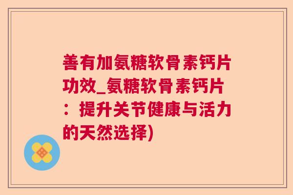 善有加氨糖软骨素钙片功效_氨糖软骨素钙片:提升关节健康与活力的天然选择)