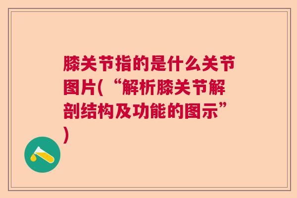 膝关节指的是什么关节图片(“解析膝关节解剖结构及功能的图示”) 膝关节指的是什么关节图片(“解析膝关节解剖结构及功能的图示”)