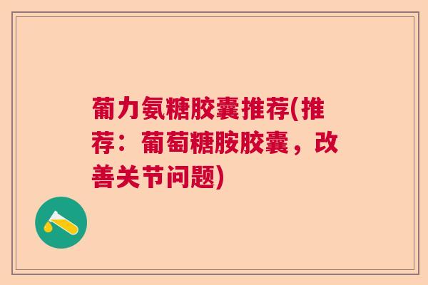 葡力氨糖胶囊推荐(推荐:葡萄糖胺胶囊,改善关节问题) 葡力氨糖胶囊推荐(推荐:葡萄糖胺胶囊,改善关节问题)