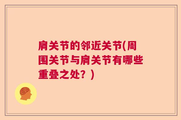 肩关节的邻近关节(周围关节与肩关节有哪些重叠之处？)