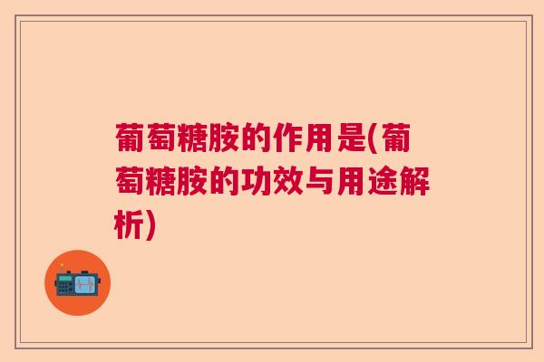 葡萄糖胺的作用是(葡萄糖胺的功效与用途解析)