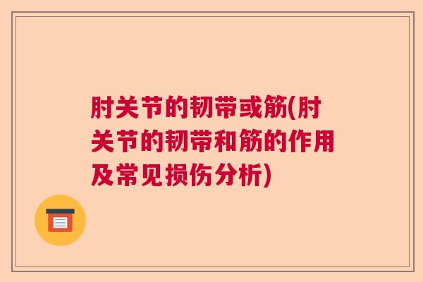 肘关节的韧带或筋(肘关节的韧带和筋的作用及常见损伤分析)