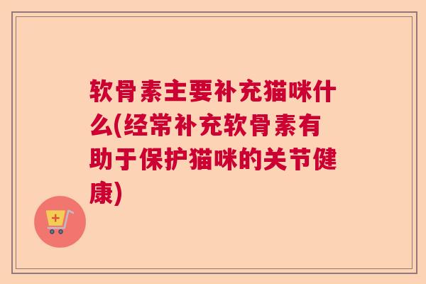 软骨素主要补充猫咪什么(经常补充软骨素有助于保护猫咪的关节健康)