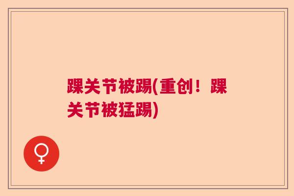 踝关节被踢(重创!踝关节被猛踢)