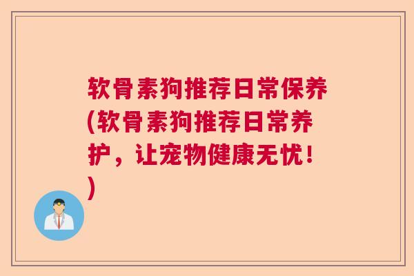 软骨素狗推荐日常保养(软骨素狗推荐日常养护，让宠物健康无忧！)
