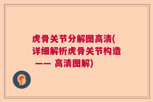 虎骨关节分解图高清(详细解析虎骨关节构造 —— 高清图解)
