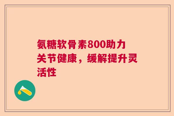 氨糖软骨素800助力关节健康，缓解提升灵活性