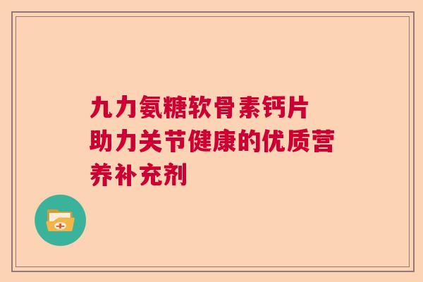 九力氨糖软骨素钙片 助力关节健康的优质营养补充剂 九力氨糖软骨素钙片 助力关节健康的优质营养补充剂