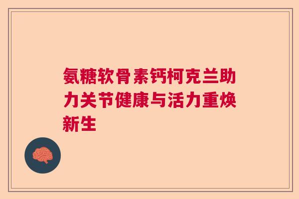 氨糖软骨素钙柯克兰助力关节健康与活力重焕新生 氨糖软骨素钙柯克兰助力关节健康与活力重焕新生