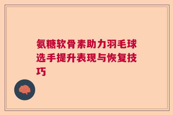 氨糖软骨素助力羽毛球选手提升表现与恢复技巧