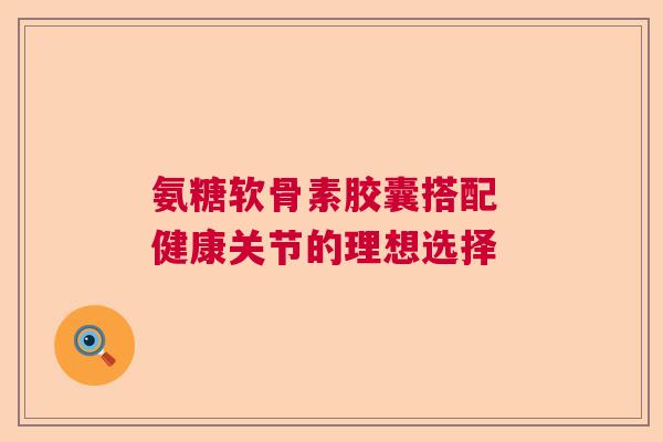 氨糖软骨素胶囊搭配 健康关节的理想选择