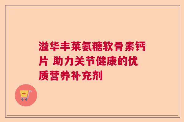 溢华丰莱氨糖软骨素钙片 助力关节健康的优质营养补充剂 溢华丰莱氨糖软骨素钙片 助力关节健康的优质营养补充剂