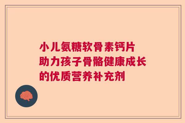 小儿氨糖软骨素钙片 助力孩子骨骼健康成长的优质营养补充剂