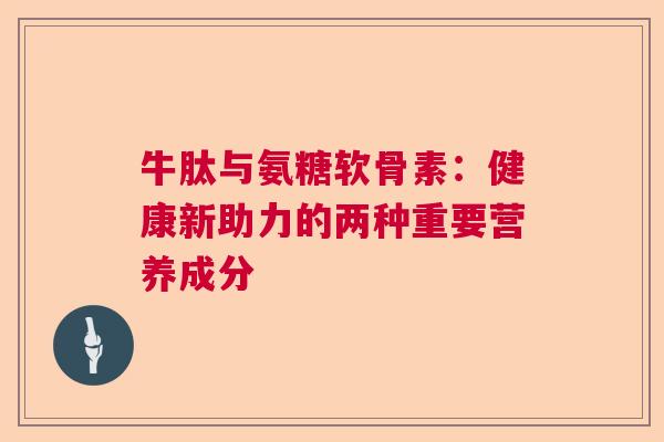 牛肽与氨糖软骨素：健康新助力的两种重要营养成分