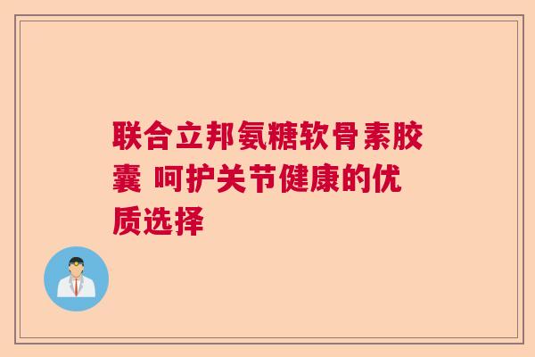 联合立邦氨糖软骨素胶囊 呵护关节健康的优质选择