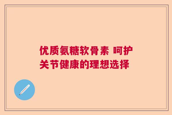 优质氨糖软骨素 呵护关节健康的理想选择