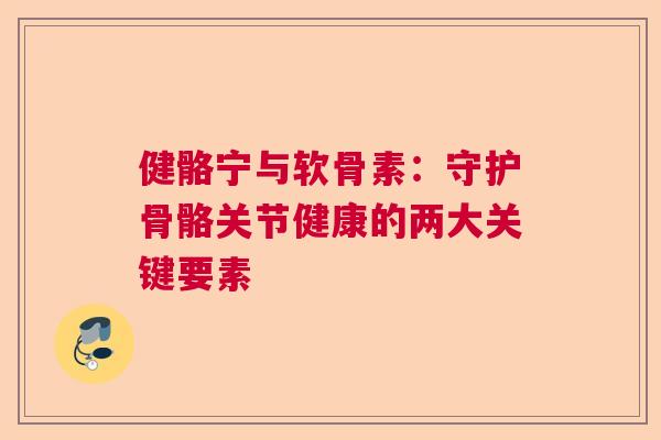 健骼宁与软骨素：守护骨骼关节健康的两大关键要素