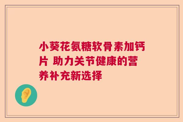 小葵花氨糖软骨素加钙片 助力关节健康的营养补充新选择