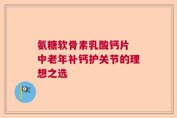 氨糖软骨素乳酸钙片 中老年补钙护关节的理想之选
