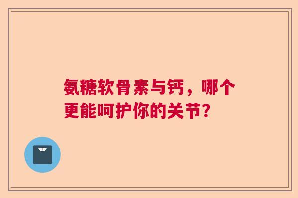 氨糖软骨素与钙,哪个更能呵护你的关节?