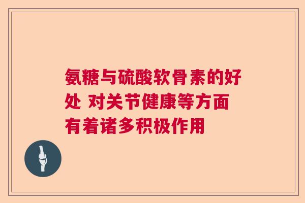 氨糖与硫酸软骨素的好处 对关节健康等方面有着诸多积极作用