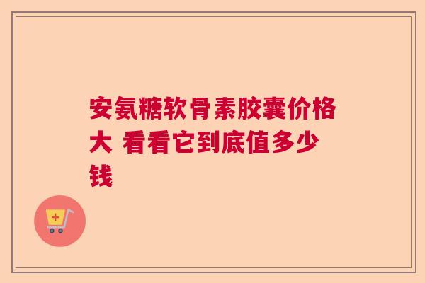 安氨糖软骨素胶囊价格大 看看它到底值多少钱