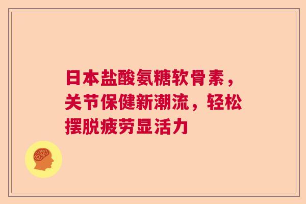 日本盐酸氨糖软骨素，关节保健新潮流，轻松摆脱疲劳显活力