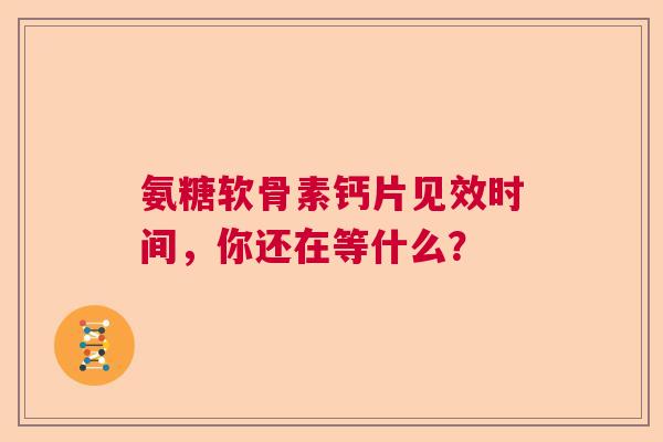 氨糖软骨素钙片见效时间，你还在等什么？