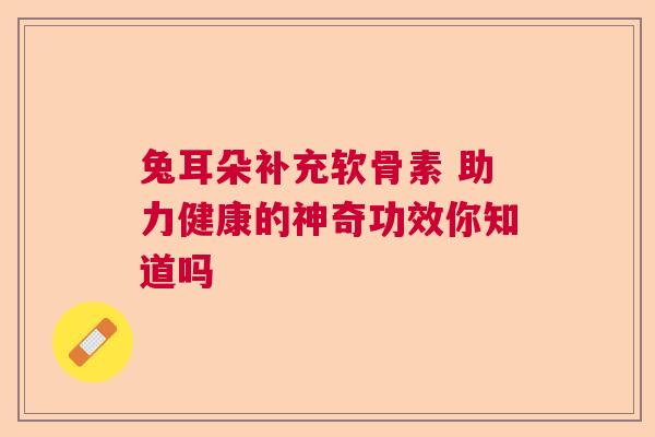 兔耳朵补充软骨素 助力健康的神奇功效你知道吗
