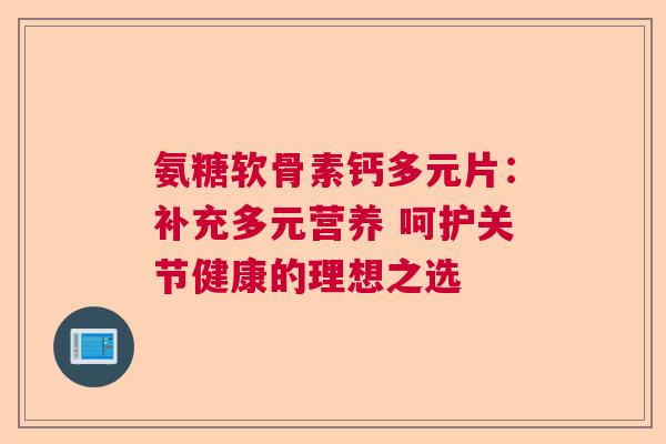 氨糖软骨素钙多元片：补充多元营养 呵护关节健康的理想之选