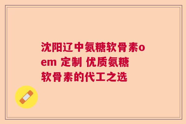 沈阳辽中氨糖软骨素oem 定制 优质氨糖软骨素的代工之选