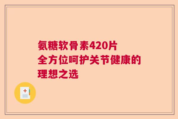 氨糖软骨素420片 全方位呵护关节健康的理想之选