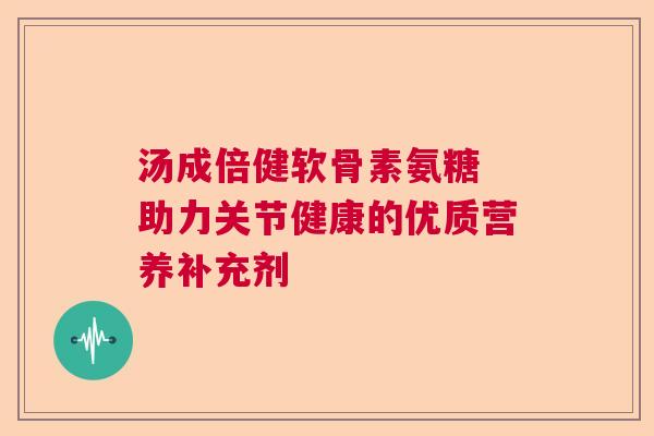汤成倍健软骨素氨糖 助力关节健康的优质营养补充剂