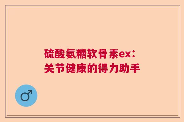 硫酸氨糖软骨素ex：关节健康的得力助手