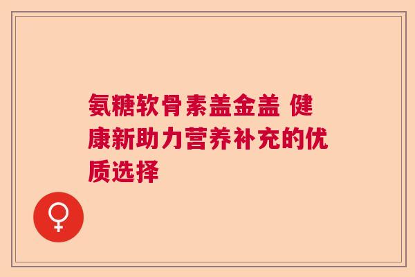 氨糖软骨素盖金盖 健康新助力营养补充的优质选择