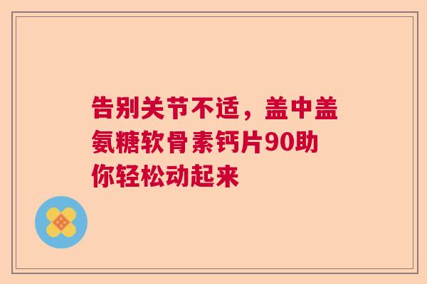 告别关节不适，盖中盖氨糖软骨素钙片90助你轻松动起来