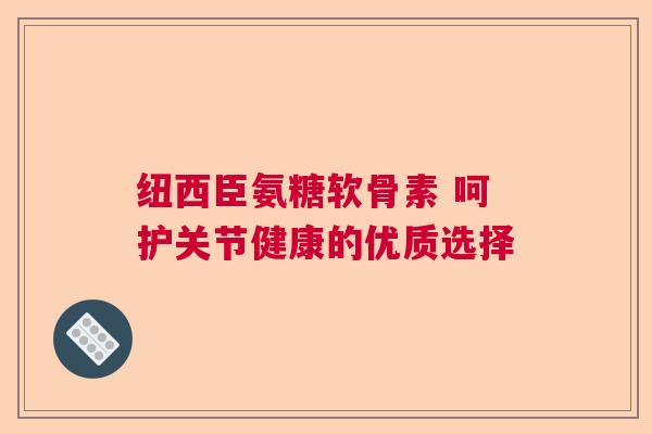 纽西臣氨糖软骨素 呵护关节健康的优质选择