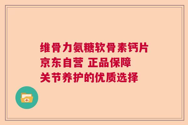 维骨力氨糖软骨素钙片京东自营 正品保障 关节养护的优质选择