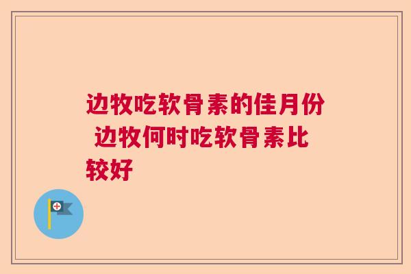 边牧吃软骨素的佳月份 边牧何时吃软骨素比较好