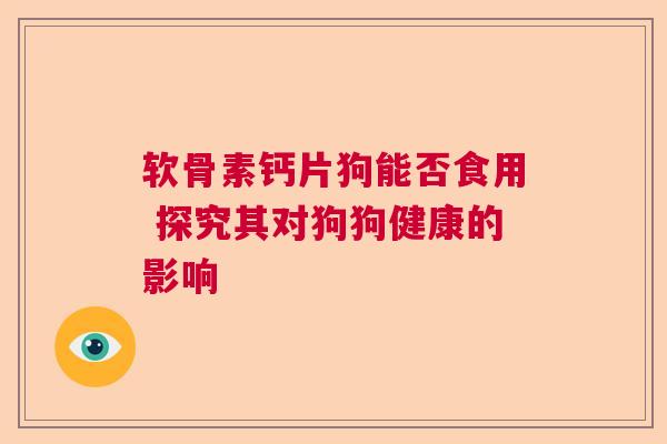 软骨素钙片狗能否食用 探究其对狗狗健康的影响