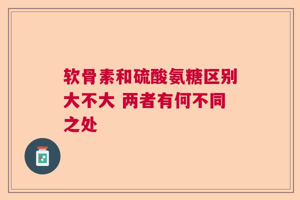 软骨素和硫酸氨糖区别大不大 两者有何不同之处