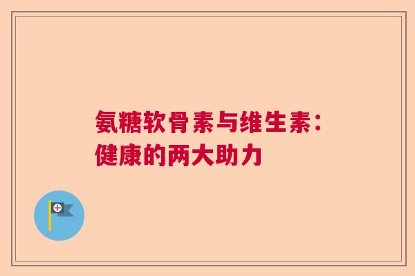 氨糖软骨素与维生素：健康的两大助力