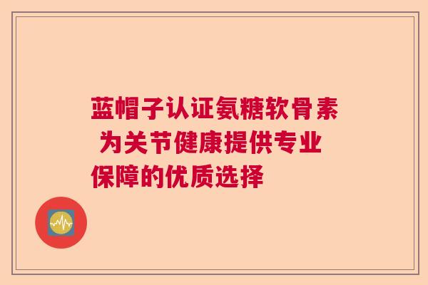 蓝帽子认证氨糖软骨素 为关节健康提供专业保障的优质选择
