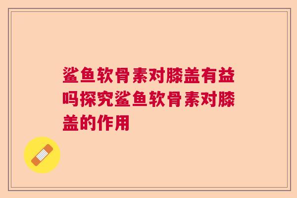鲨鱼软骨素对膝盖有益吗探究鲨鱼软骨素对膝盖的作用