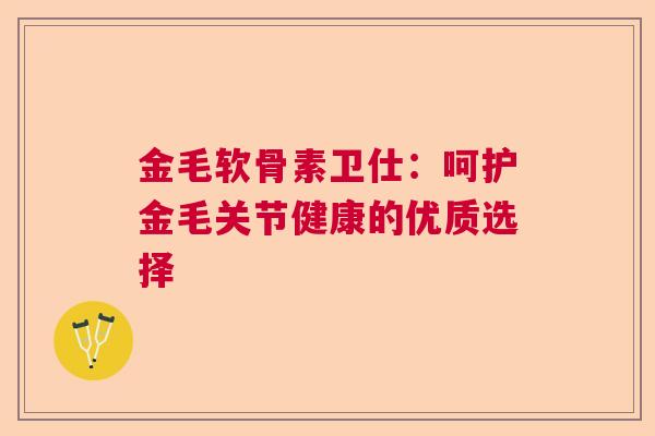 金毛软骨素卫仕：呵护金毛关节健康的优质选择