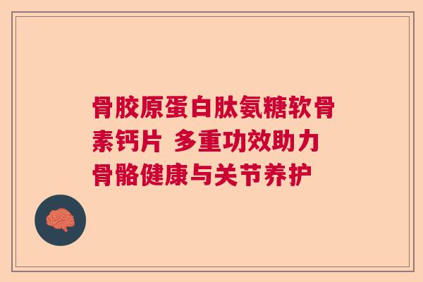 骨胶原蛋白肽氨糖软骨素钙片 多重功效助力骨骼健康与关节养护