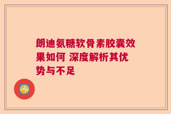 朗迪氨糖软骨素胶囊效果如何 深度解析其优势与不足