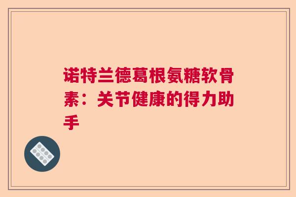 诺特兰德葛根氨糖软骨素：关节健康的得力助手