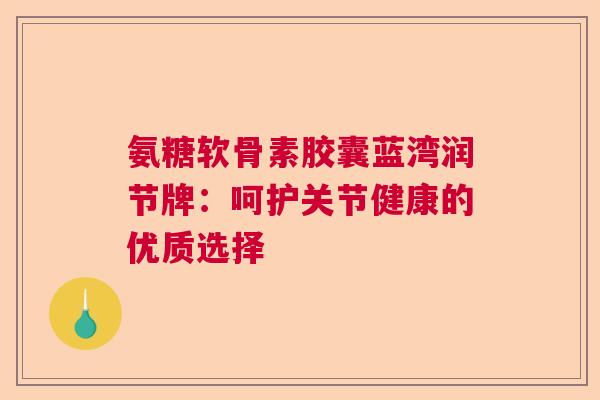 氨糖软骨素胶囊蓝湾润节牌：呵护关节健康的优质选择