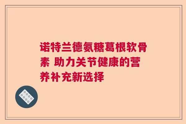 诺特兰德氨糖葛根软骨素 助力关节健康的营养补充新选择
